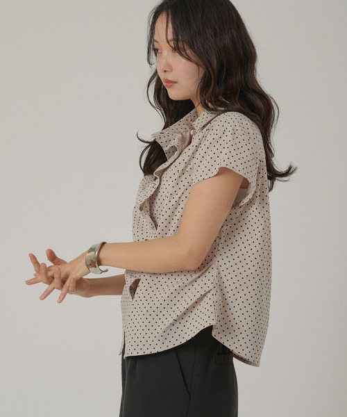 ブラウス シャツ gather design shirt blouse / ギャザーデザインブラウス レディースの画像