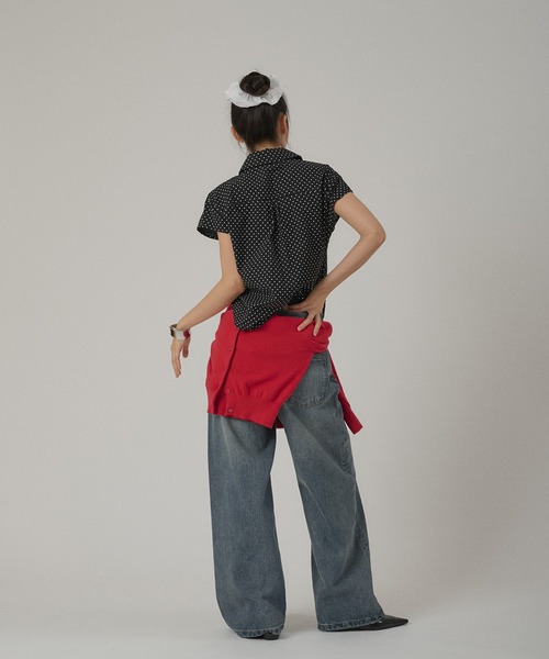 ブラウス シャツ gather design shirt blouse / ギャザーデザインブラウス レディースの画像