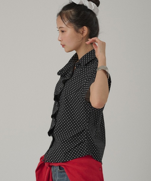 ブラウス シャツ gather design shirt blouse / ギャザーデザインブラウス レディースの画像