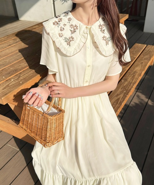 「apres jour」 半袖ワンピース X-LARGE ブルー レディース_画像3