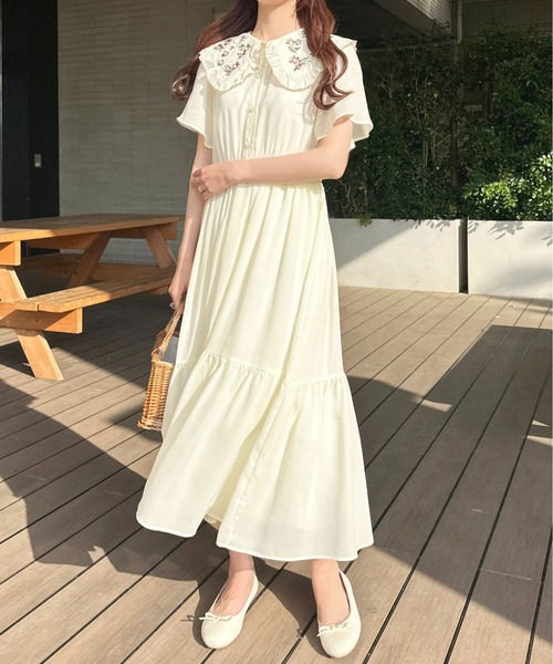 「apres jour」 半袖ワンピース X-LARGE ブルー レディース_画像5