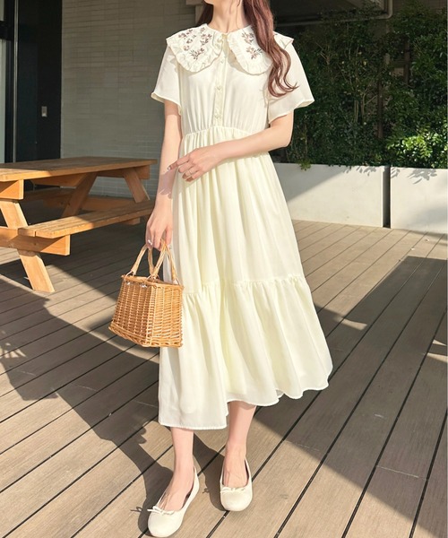 「apres jour」 半袖ワンピース X-LARGE ブルー レディース_画像6