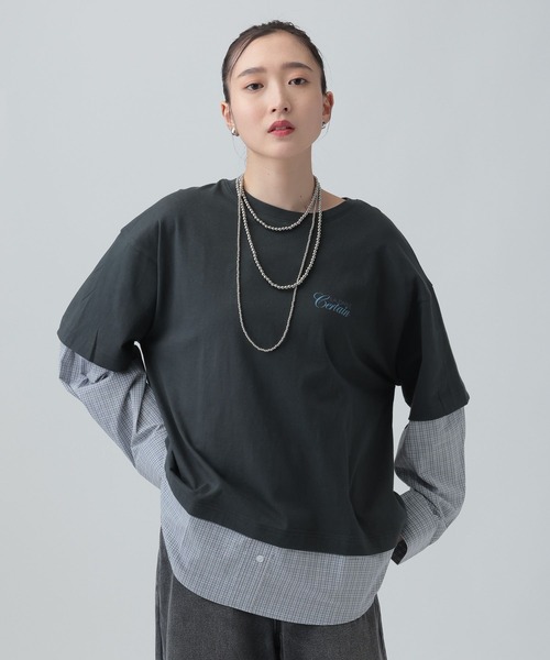 LEPSIM（レプシィム） tシャツ 布帛レイヤードBIGTEE 645476