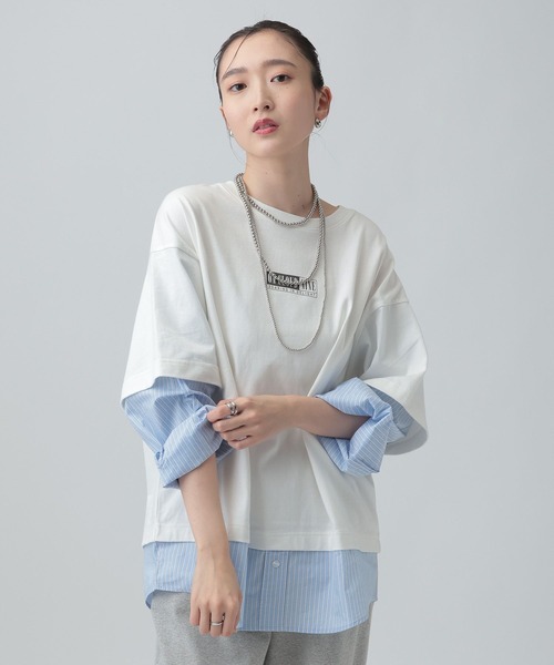 LEPSIM（レプシィム） tシャツ 布帛レイヤードBIGTEE 645476