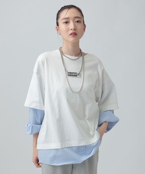 LEPSIM（レプシィム） tシャツ 布帛レイヤードBIGTEE 645476