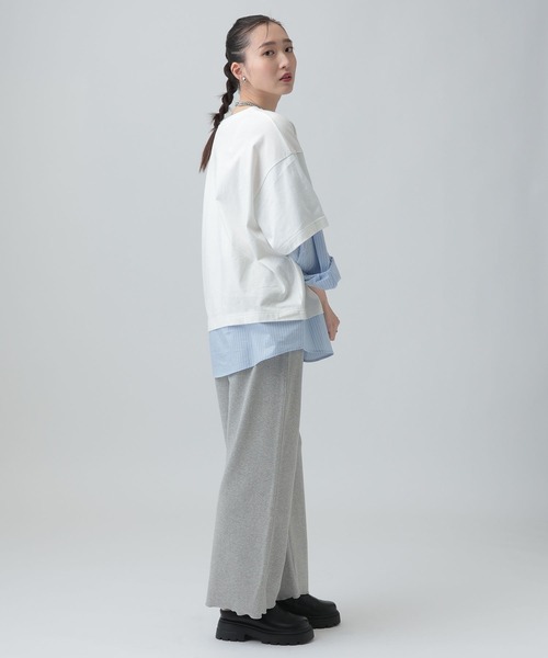 布帛レイアードBIGTシャツ 布帛レイヤードBIGTEE 645476（Tシャツ/カットソー）｜LEPSIM