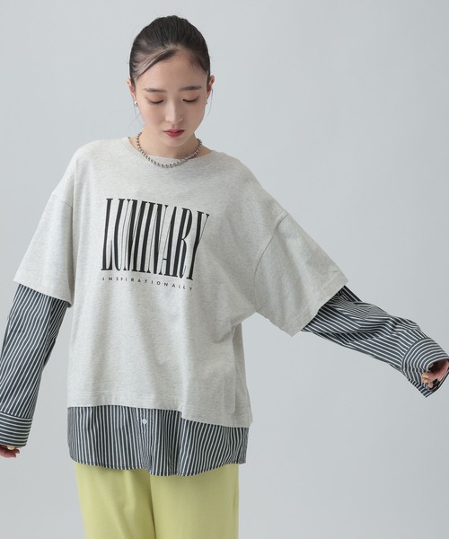 LEPSIM（レプシィム） tシャツ 布帛レイヤードBIGTEE 645476