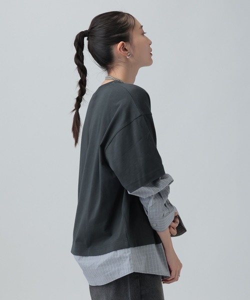 LEPSIM（レプシィム） tシャツ 布帛レイヤードBIGTEE 645476