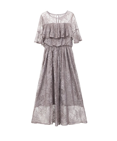 「DRESS PLUS」 半袖ワンピース X-LARGE ブラウン レディース_画像2
