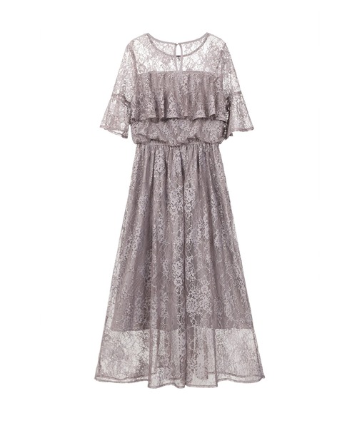 「DRESS PLUS」 半袖ワンピース X-LARGE ブラウン レディース_画像3