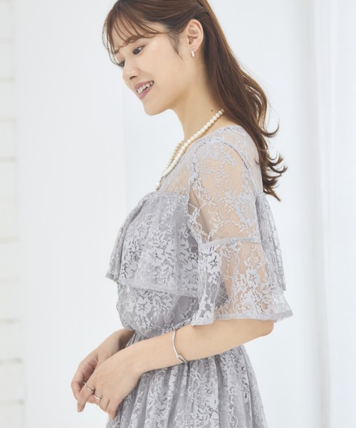 「DRESS PLUS」 半袖ワンピース X-LARGE ブラウン レディース_画像5