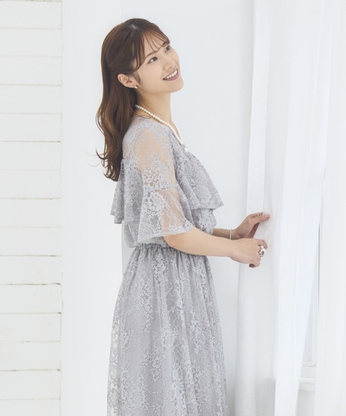 「DRESS PLUS」 半袖ワンピース X-LARGE ブラウン レディース_画像6