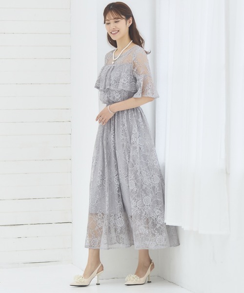 「DRESS PLUS」 半袖ワンピース X-LARGE ブラウン レディース_画像8