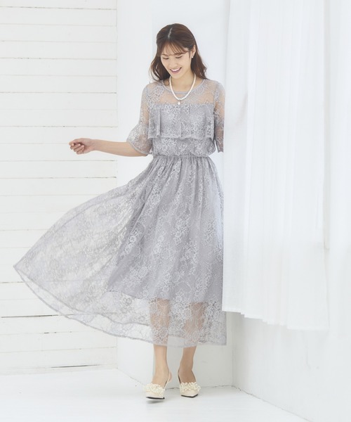 「DRESS PLUS」 半袖ワンピース X-LARGE ブラウン レディース_画像9