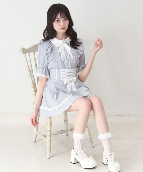 DearMyLove ブラウス シャツ フリルギャザーリボンブラウス レディース 
