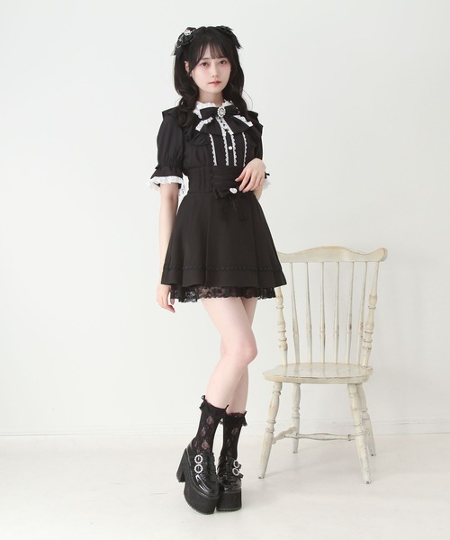DearMyLove ブラウス シャツ フリルギャザーリボンブラウス レディース