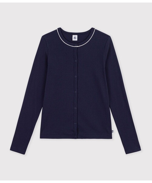 PETIT BATEAU（プチバトー） カーディガン 2×2リブ編みカーディガン