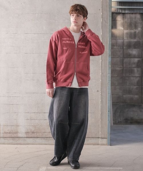 「PBLIM」 ジップアップパーカー SMALL チャコールグレー レディース_画像9