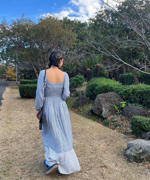 「ROXY」 長袖ワンピース MEDIUM ブルー レディース_画像8