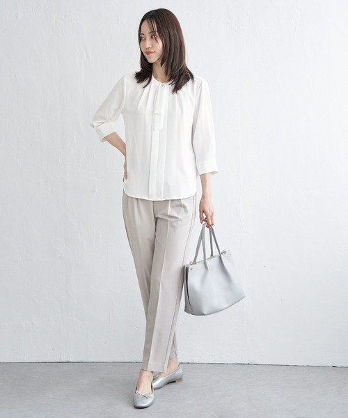 「IKKA LOUNGE」 7分袖ブラウス L ブルー レディース_画像5