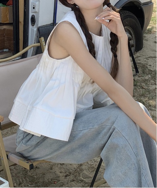 「gossip!ロサンゼルス」 ノースリーブブラウス S ホワイト レディース_画像2
