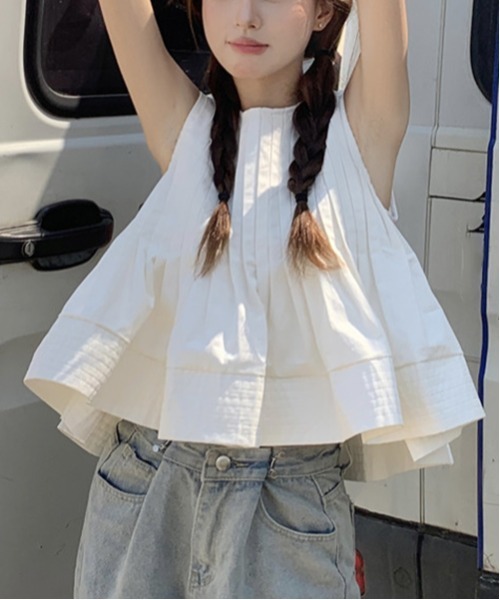 「gossip!ロサンゼルス」 ノースリーブブラウス S ホワイト レディース_画像4