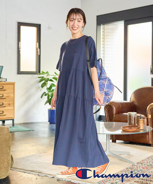FREAK'S STORE（フリークスストア） 半袖ワンピース MEDIUM ネイビー