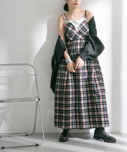 「KBF」 キャミソールワンピース ONE パープル レディース_画像4