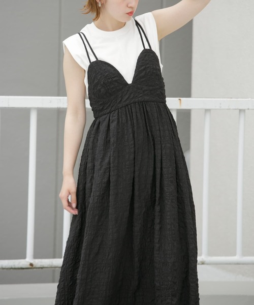 「KBF」 キャミソールワンピース ONE パープル レディース_画像5