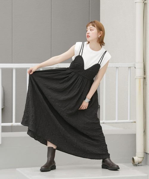 「KBF」 キャミソールワンピース ONE パープル レディース_画像8