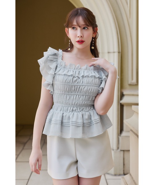 Herlipto La Plage Peplum Top pink限定色 M Her lip to La Plage Peplum Top レディース : ZOZOTOWN Yahoo!店