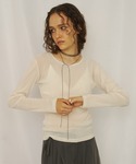 tシャツ シアーベロアトップス レディースの詳細画像5