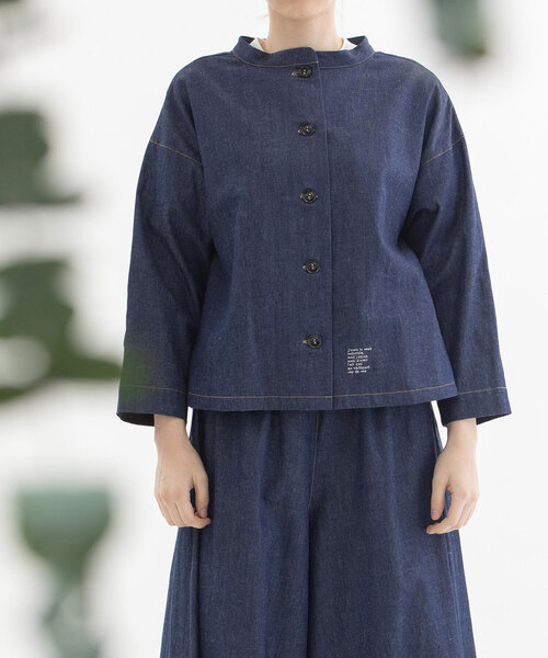 「nop de nod」 長袖ブラウス M インディゴブルー レディース_画像4