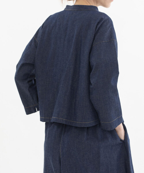 「nop de nod」 長袖ブラウス M インディゴブルー レディース_画像5