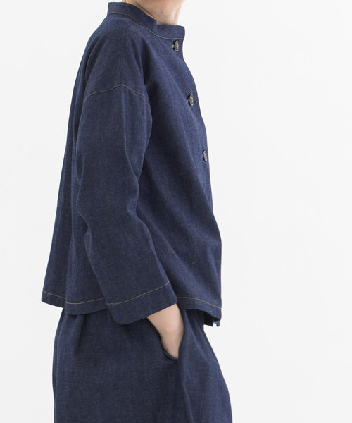 「nop de nod」 長袖ブラウス M インディゴブルー レディース_画像6