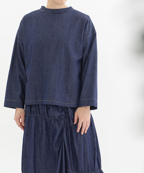 「nop de nod」 長袖ブラウス M インディゴブルー レディース_画像9