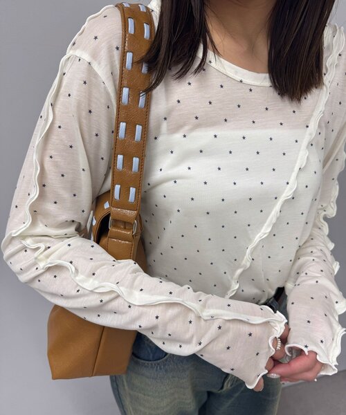 「CIAOPANIC」 長袖カットソー ONE SIZE ネイビー レディース_画像2