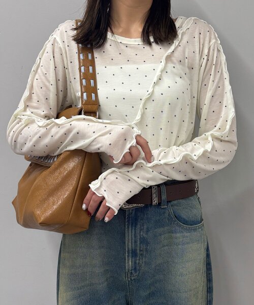 「CIAOPANIC」 長袖カットソー ONE SIZE ネイビー レディース_画像4
