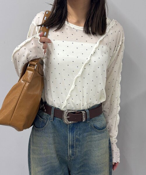 「CIAOPANIC」 長袖カットソー ONE SIZE ネイビー レディース_画像5