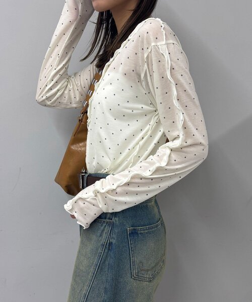 「CIAOPANIC」 長袖カットソー ONE SIZE ネイビー レディース_画像6