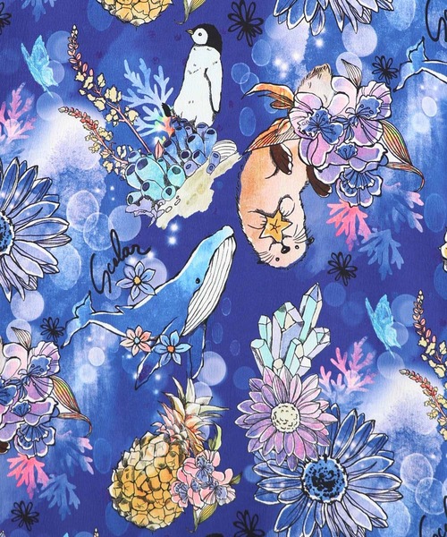 美品 エトロ シルク100% ペイズリー 花柄 ワンピース スキッパー 38 ScoLar（スカラー） ワンピース 162699：お花いっぱい水族館柄 キャミ