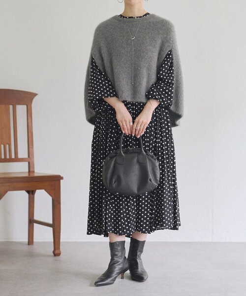 「BEARDSLEY」 長袖ワンピース 0 ブラック レディース_画像6