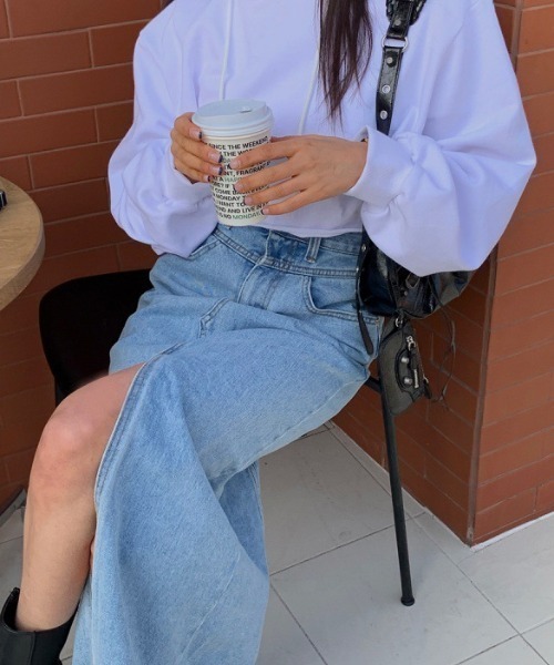 「FREE STYLISTS」 「x.h.t」デニムスカート M ブルー レディース_画像5