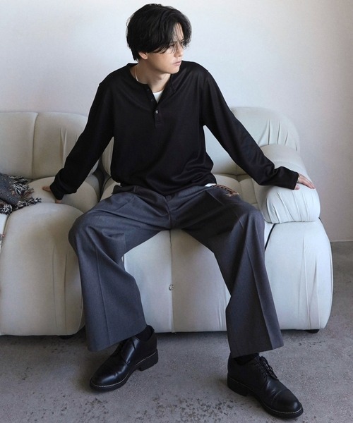 「WYM LIDNM」 長袖Tシャツ L ブラック メンズ_画像9