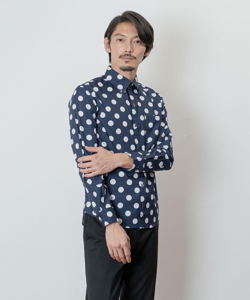 garsonwave（ギャルソンウェーブ） シャツ 日本製ブロード水玉ボタン