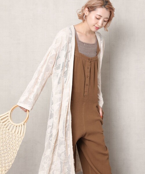 カーディガン Web限定 透かし編みニットガウン ロングカーディガン Zozotown Paypayモール店 通販 Paypayモール
