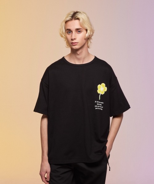 rehacer tシャツ : Links Flower On Wide Loose CS Made in