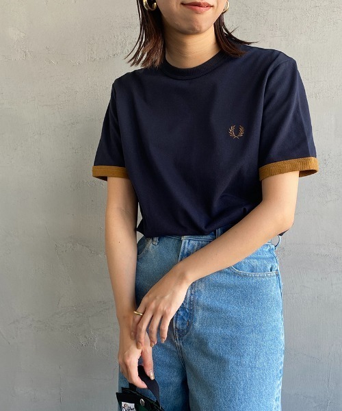 FRED PERRY フレッドペリー　別注 ワンポイントロゴ刺繍 鹿の子Tシャツ FRED PERRY（フレッドペリー） tシャツ 半袖 「FINEBOYS 9月号掲載