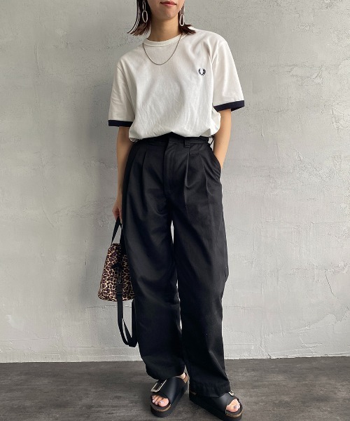 FRED PERRY フレッドペリー　別注 ワンポイントロゴ刺繍 鹿の子Tシャツ FRED PERRY（フレッドペリー） tシャツ 半袖 「FINEBOYS 9月号掲載