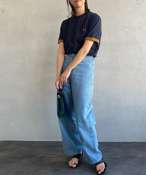 FRED PERRY フレッドペリー　別注 ワンポイントロゴ刺繍 鹿の子Tシャツ FRED PERRY（フレッドペリー） tシャツ 半袖 「FINEBOYS 9月号掲載